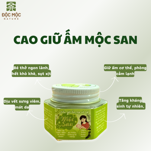 Dầu giữ ấm mẹ và bé Mộc San